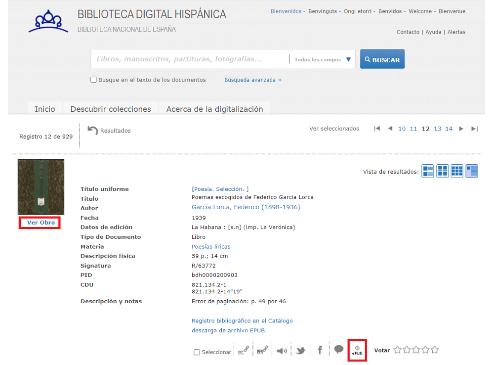 Acceso obra digitalizada y en ePub en la Biblioteca Nacional de España