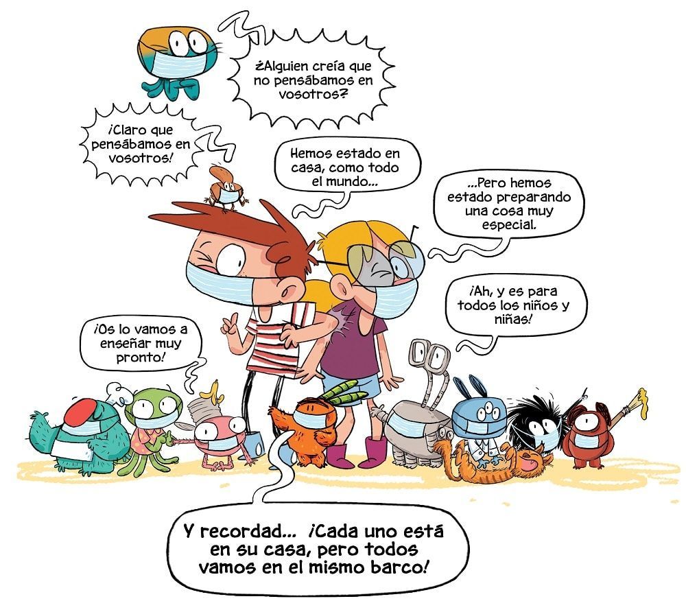 ¡JUNTOS EN CASA! Los días del coronavirus es un libro especial de la colección Agus y los monstruos