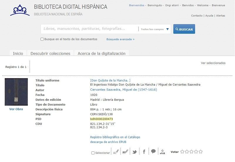 Biblioteca Digital Hispánica descargar libros gratis sin registro