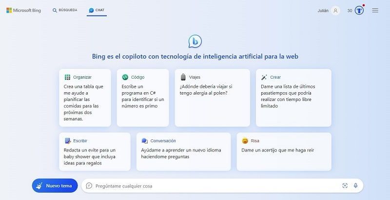 Bing buscador inteligencia artificial