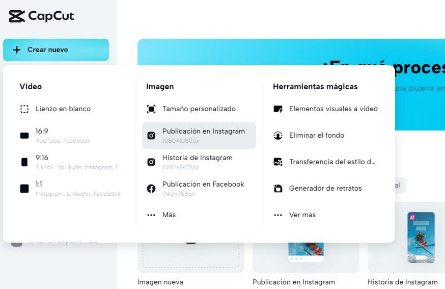 Capcut en línea crear caricaturas