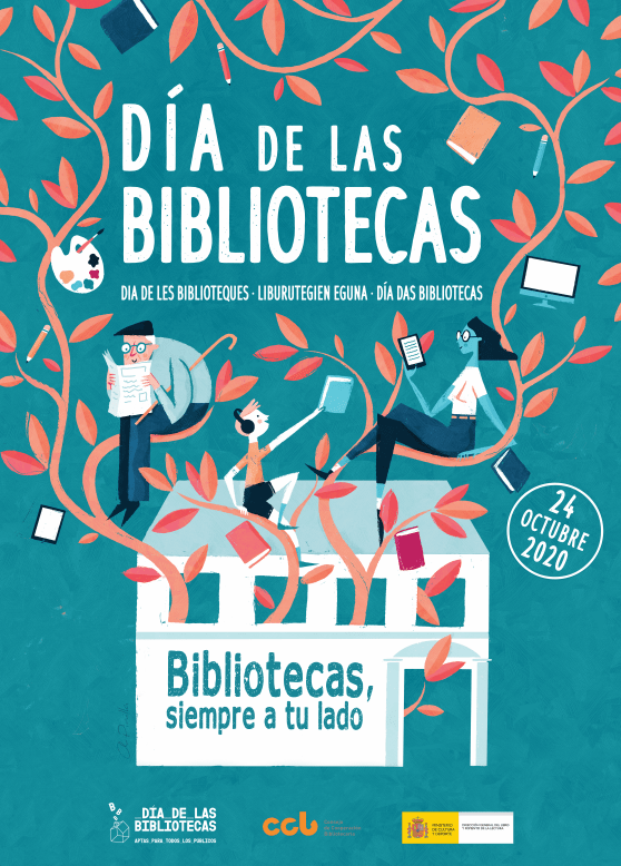 Cartel Día de las bibliotecas siempre a tu lado