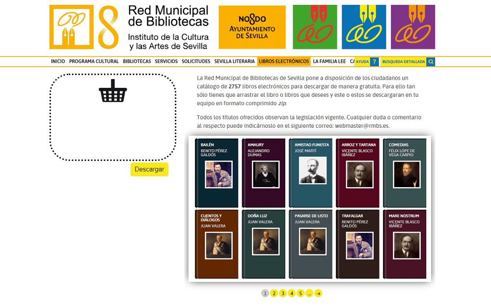 Catálogo libros electrónicos de la Red Municipal de Bibliotecas de Sevilla