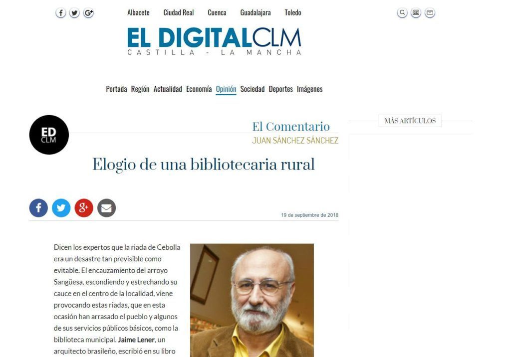 Columna de Juan Sánchez Sánchez (Exdirector de la Biblioteca de Castilla-La Mancha) en El Digital Castilla La-Mancha