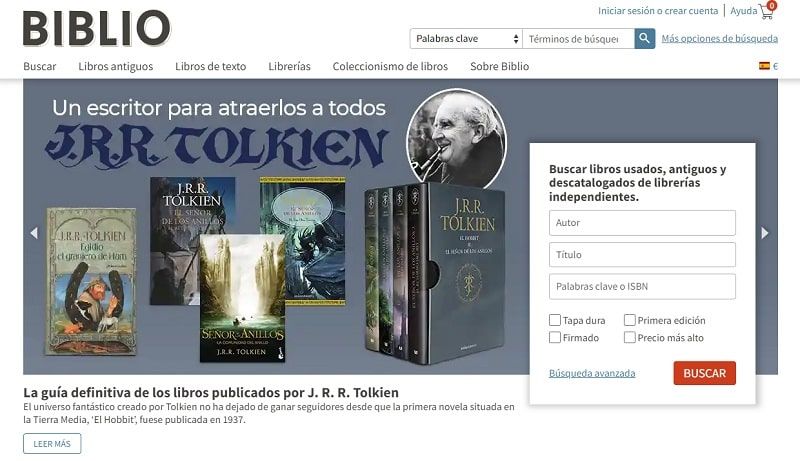 Comprar libros de segunda mano en Biblio