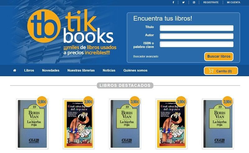 Comprar libros de segunda mano en Tik Books