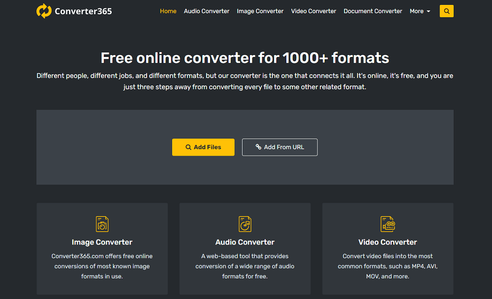 Conversor archivos online Converter365