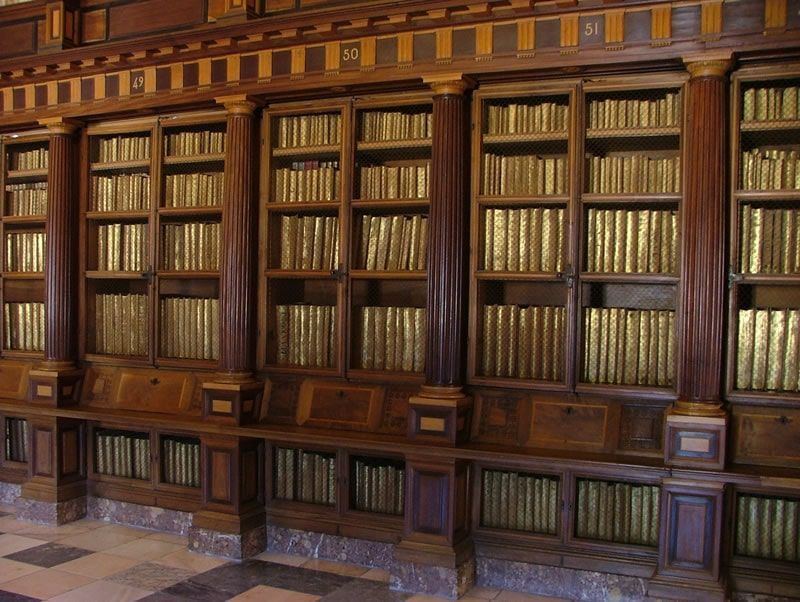 Disposición de la colección en la Real Biblioteca del Monasterio de San Lorenzo de El Escorial