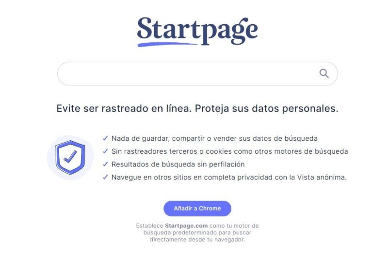 El buscador Startpage no registra ni comparte información personal