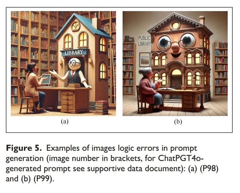Errores en generación imagen personal bibliotecario IA