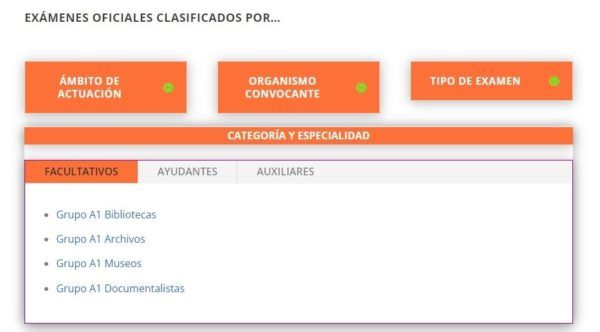 Exámenes de oposiciones a bibliotecas