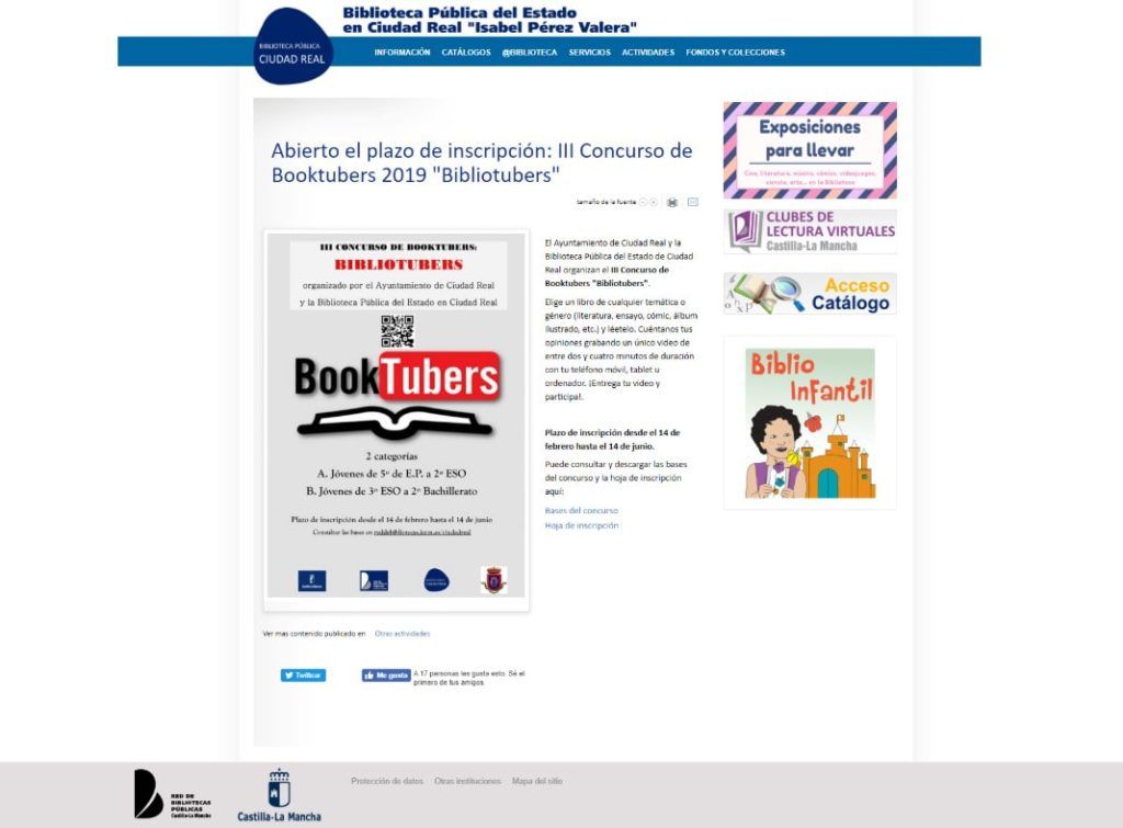 Abierto el plazo de inscripción: III Concurso de Booktubers 2019 "Bibliotubers"