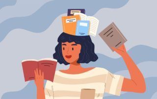 Lectora leyendo libros