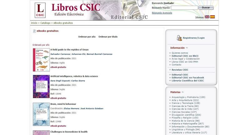Libros gratuitos CSIC