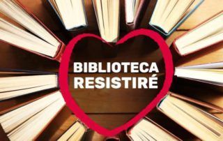 Logo Biblioteca Resistiré cedido por el artista Luis Urrea