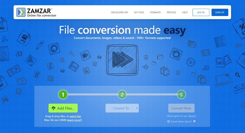 Online file conversion Zamzar