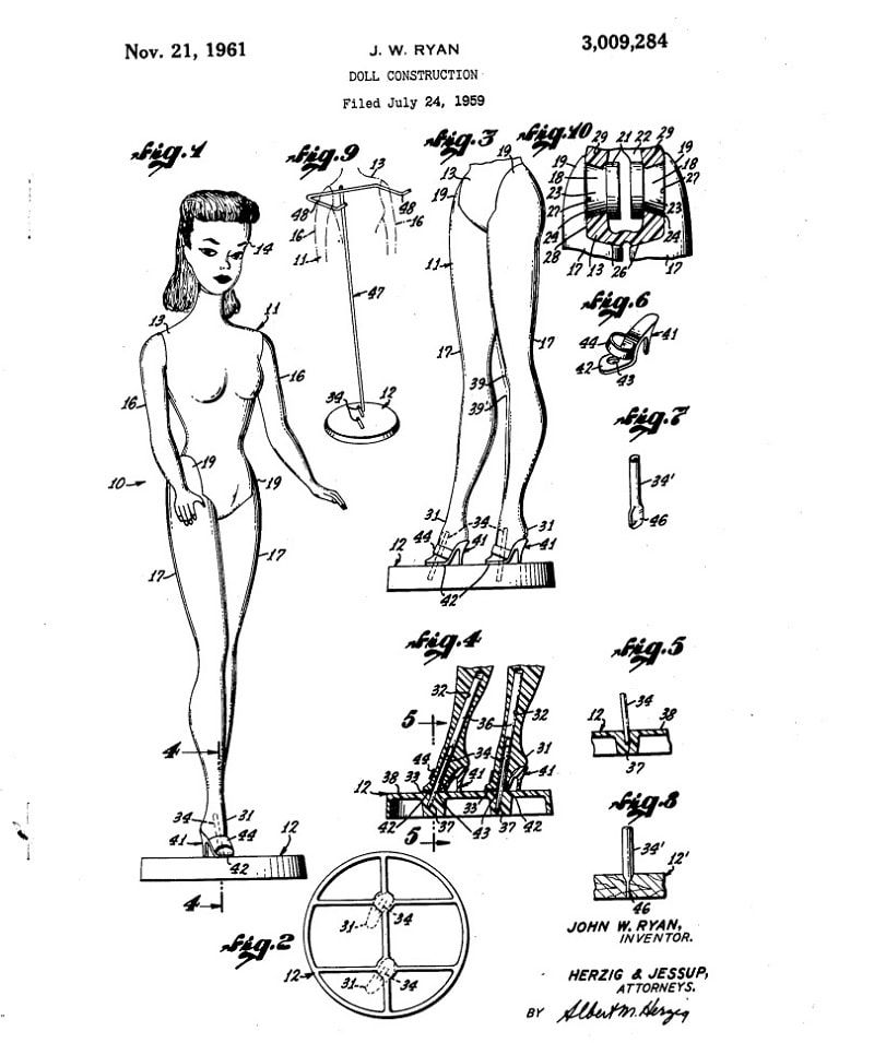 Patente de invención de la muñeca Barbie