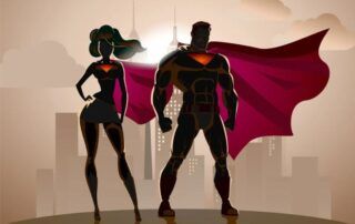 Personal bibliotecario superheroe biblioteca