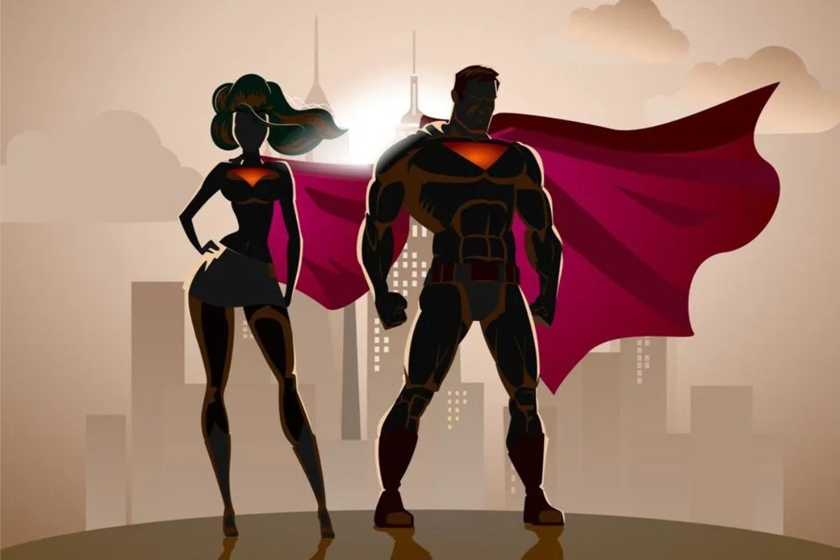 Personal bibliotecario superheroe biblioteca