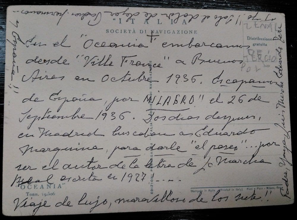 Postal del Oceanía de Eduardo Marquina