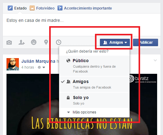Publicación en Facebook - privacidad Publicación en Facebook - privacidad