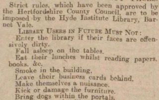 Rules for public library 1930