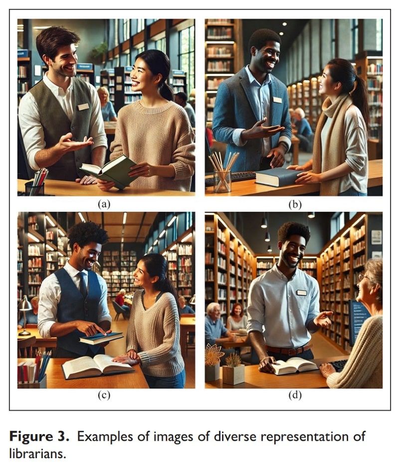 Sesgos IA en imagen del personal bibliotecario