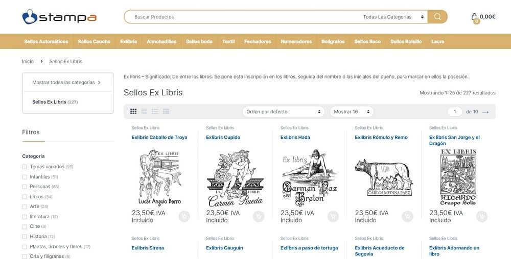 Stampa sellos exlibris