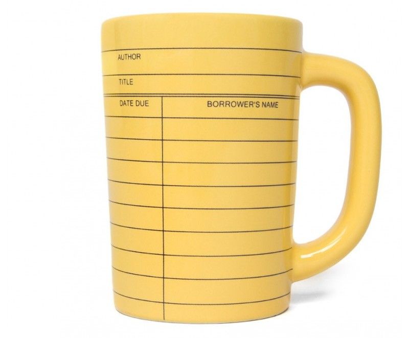 Taza diseño tarjeta de devolución de biblioteca Taza diseño tarjeta de devolución de biblioteca