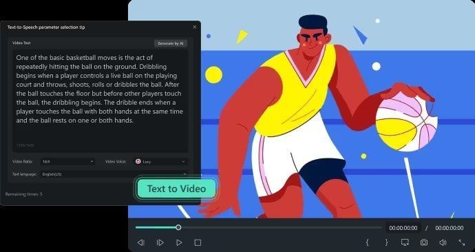 Texto a vídeo con IA en Filmora