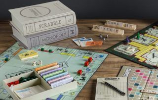 Vintage Bookshelf Games Juegos de mesa forma libro