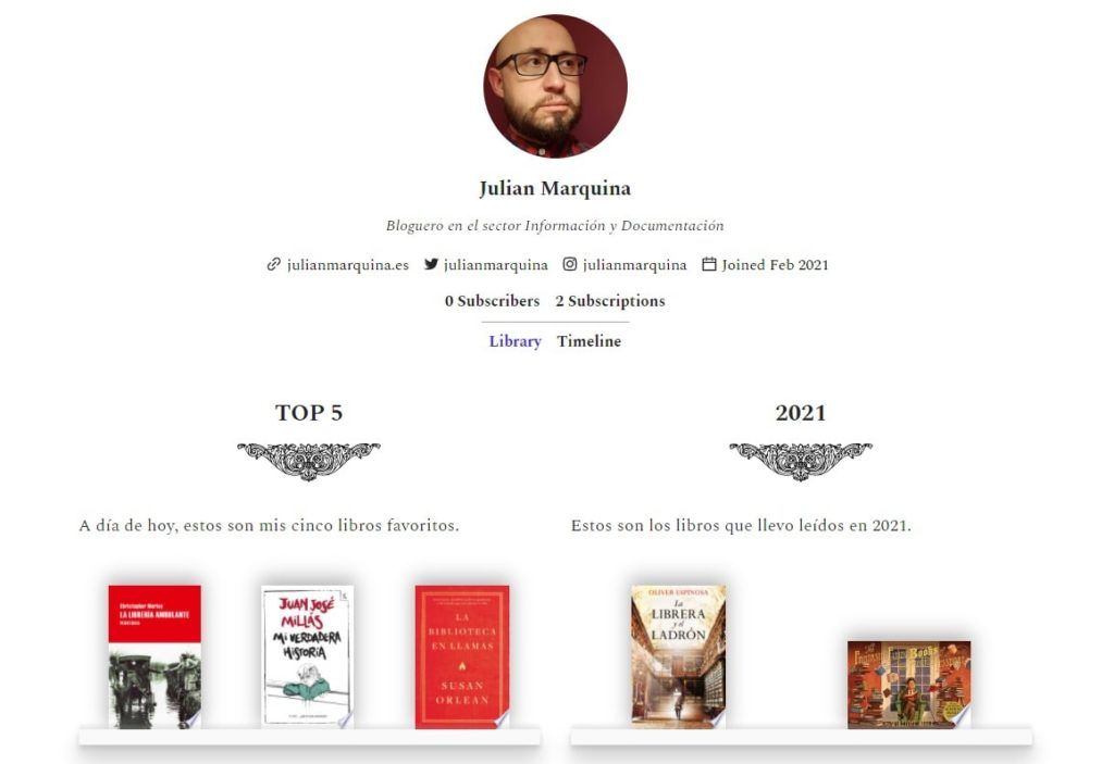 Zeneca cabecera perfil red social libros lectura