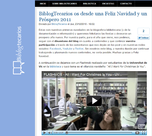 Felicitación BiblogTecarios Felicitación BiblogTecarios