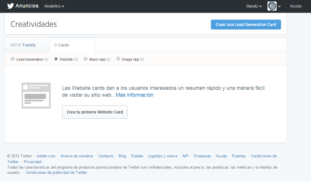 Website card